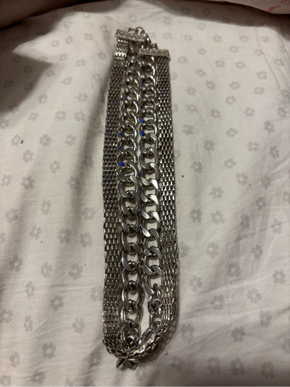 Silver Multi-Chain Statement necklace